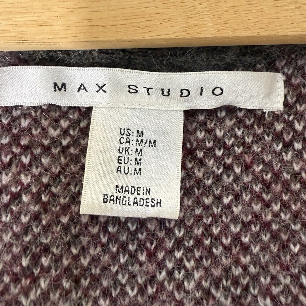 Max Studio Fuzzy Sweater Jacket Women’s Size M Faux Wool Fur Warm Cozy Blanket - Picture 6 of 8